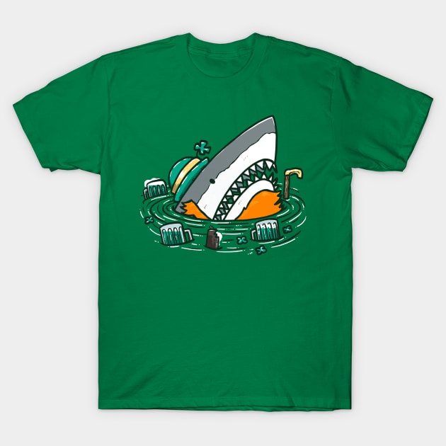 St Patrick's Day Shark T-Shirt by nickv47